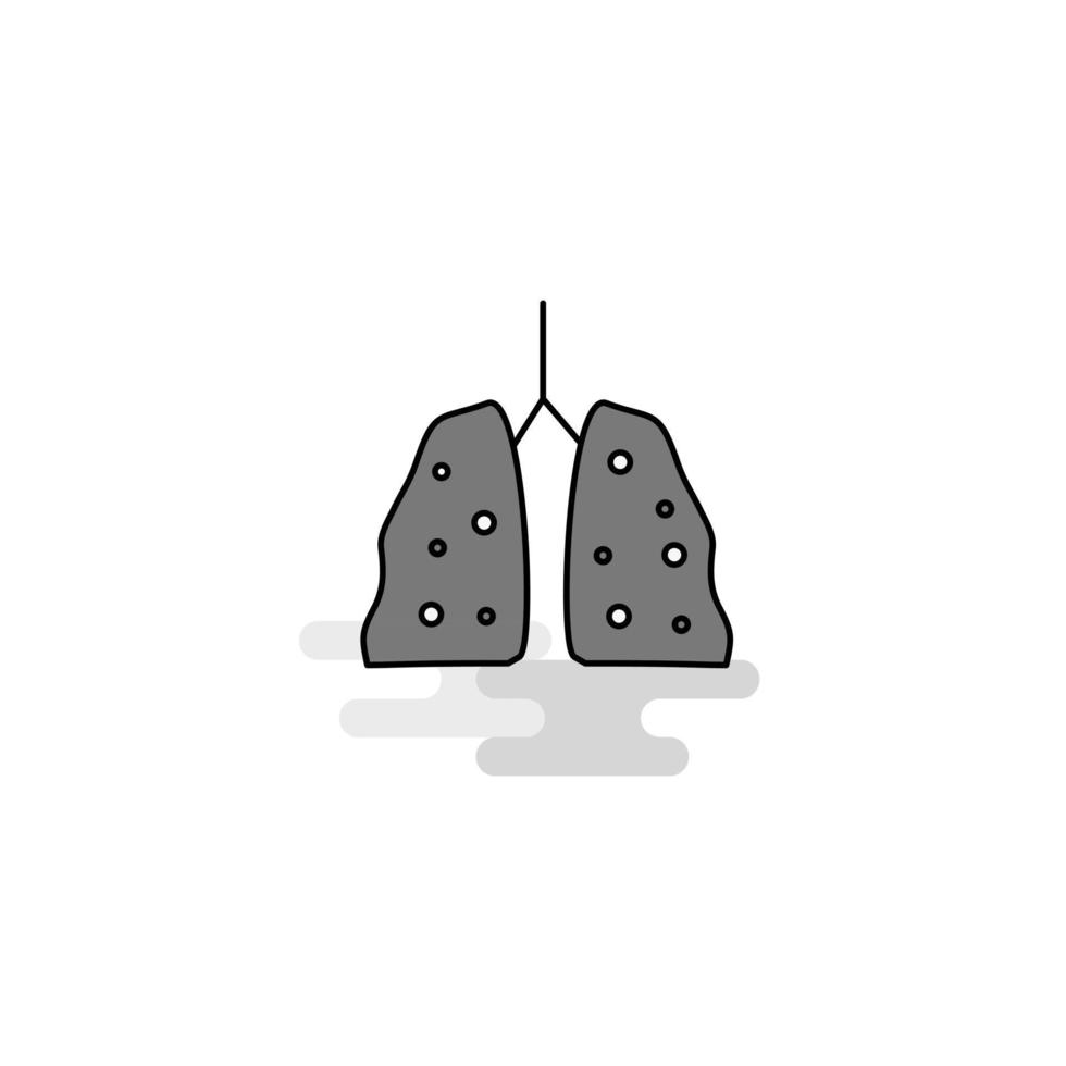 poumons web icône ligne plate remplie icône grise vecteur