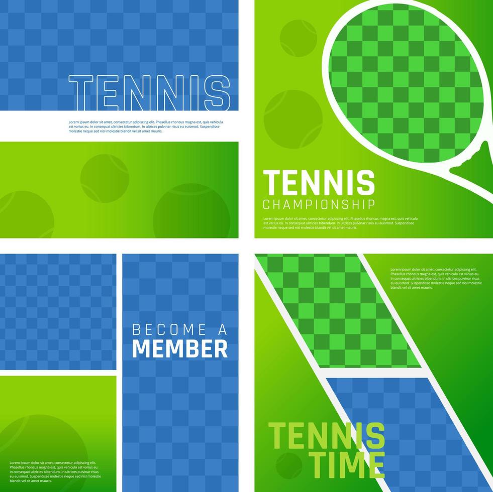 modèle de médias sociaux de club de sport de tennis vecteur