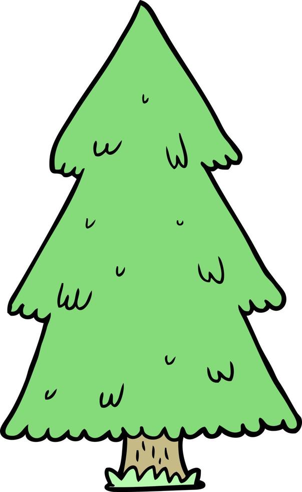 dessin animé mignon sapin de noël vecteur