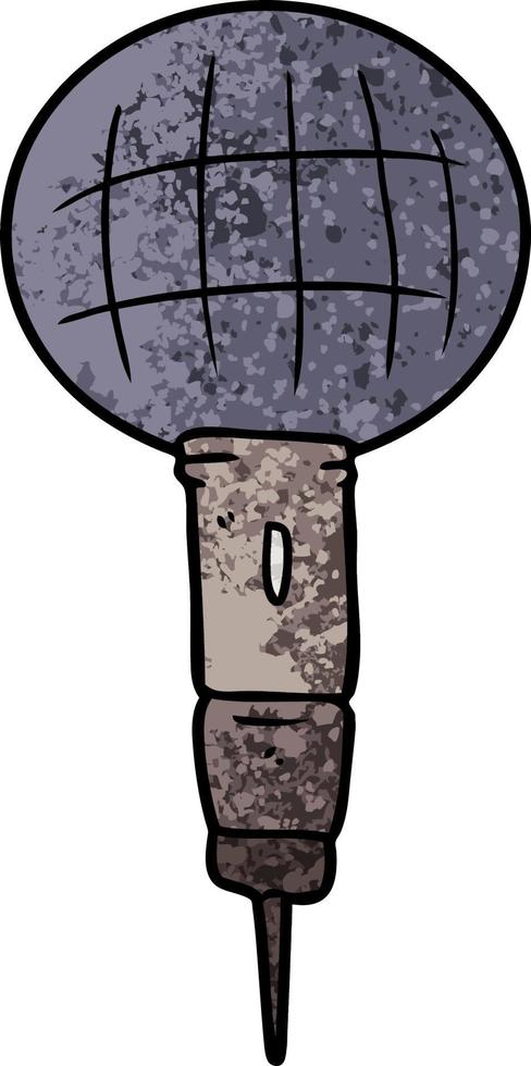 microphone de dessin animé de texture grunge rétro vecteur