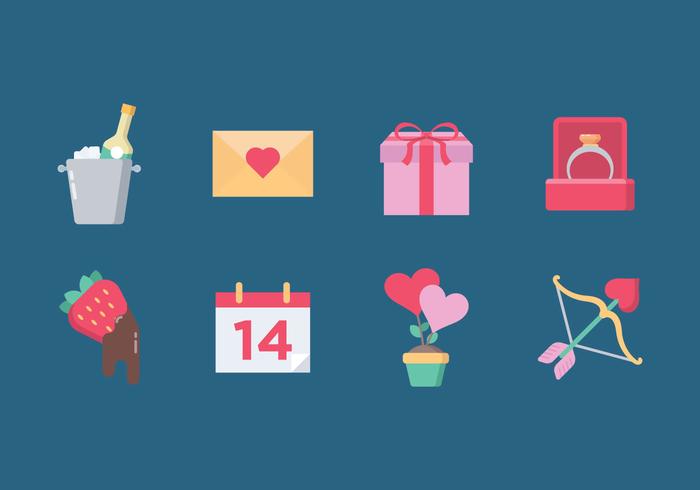 Day Icon Set Saint-Valentin vecteur