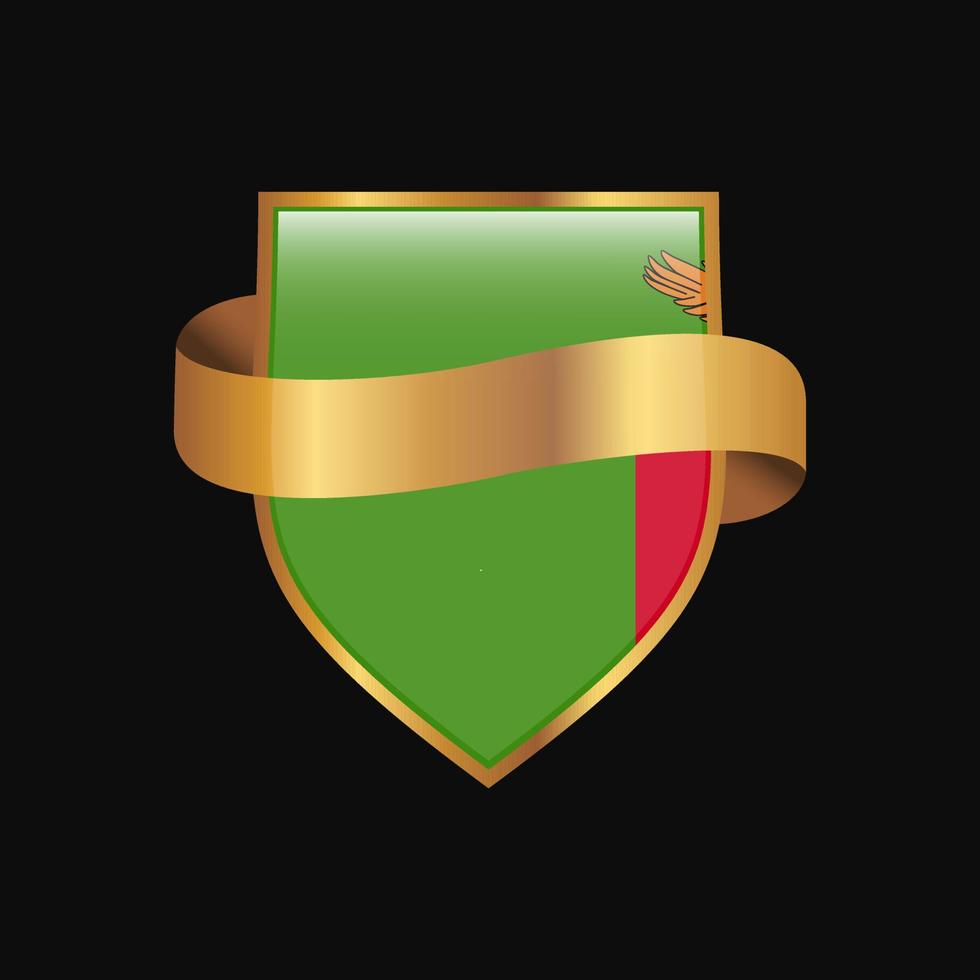 vecteur de conception d'insigne d'or drapeau zambie