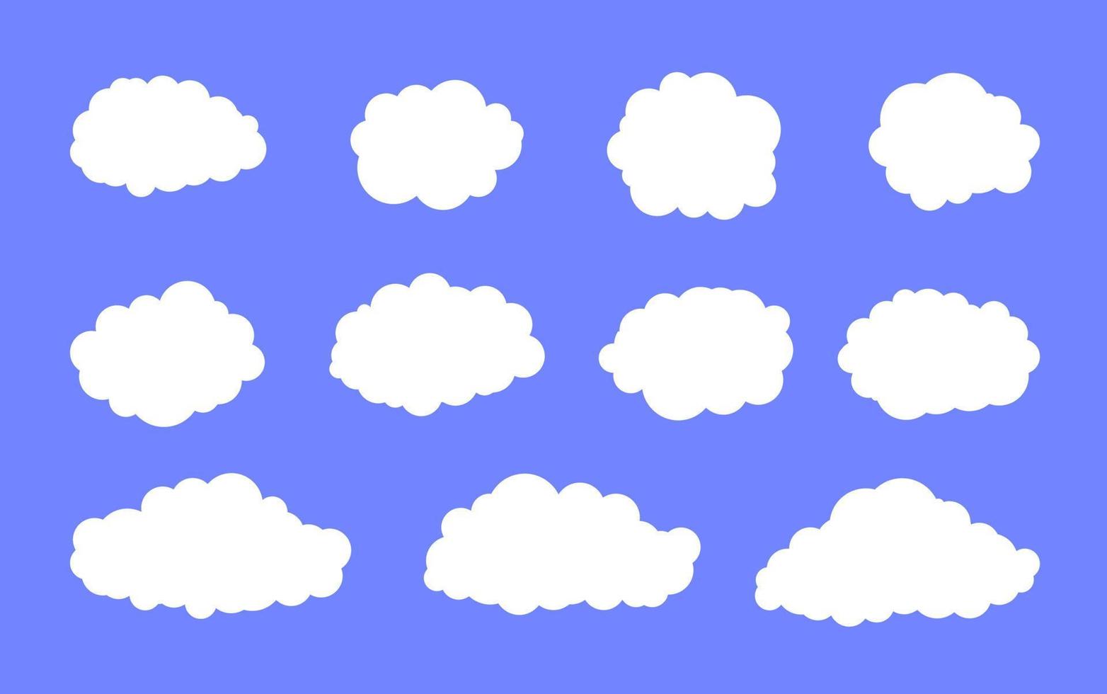 jeu d'icônes de nuage blanc vecteur