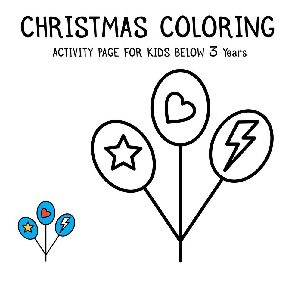 Livre d'activités de coloriage de Noël pour les enfants de moins de 3 ans vecteur