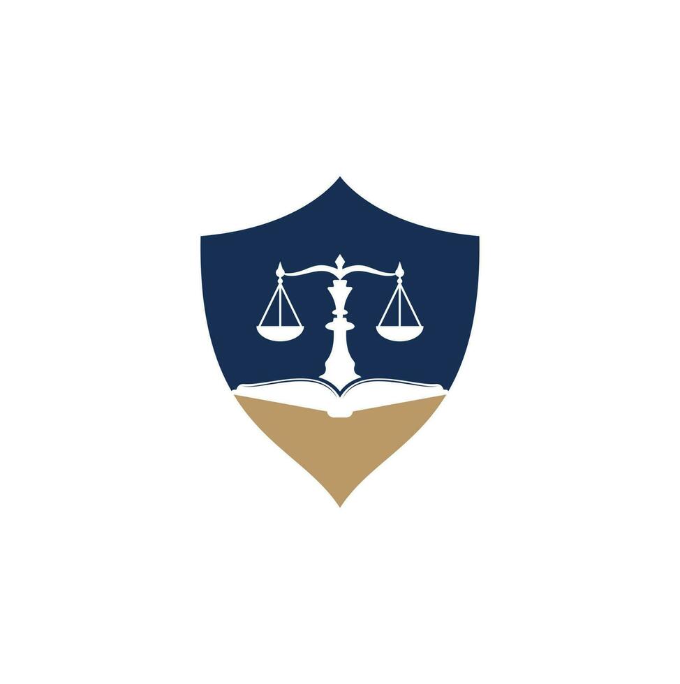 création de logo d'éducation juridique. balance vectorielle et combinaison de logo de livre ouvert. vecteur