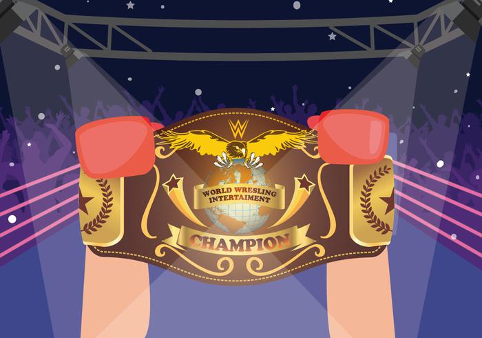 Boxer Vainqueur Championnat World Holding Belt Vector