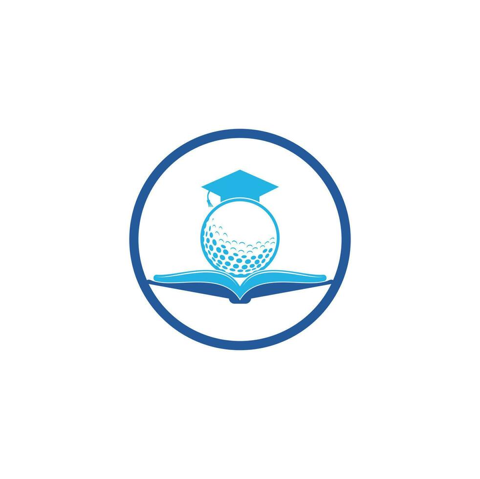 livre de graduation vecteur de conception de logo de golf. Élément de conception de logo icône livre de golf