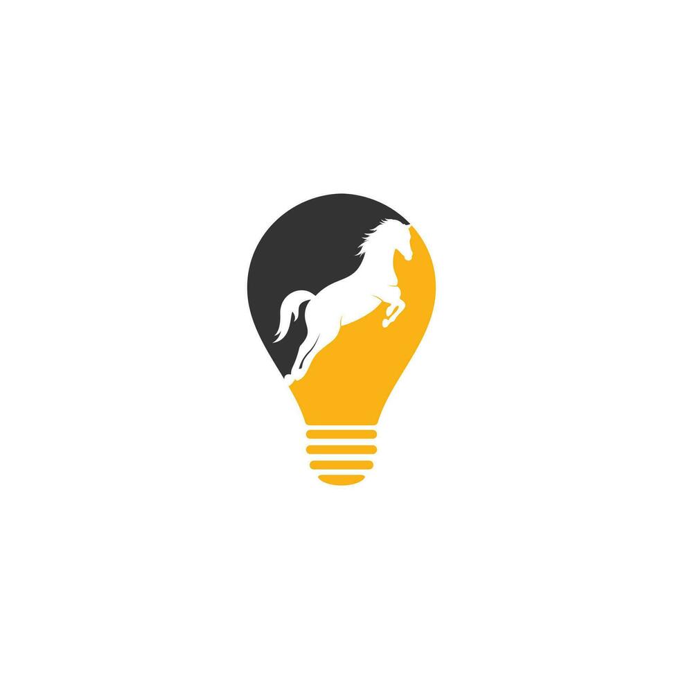 création de logo vectoriel de forme d'ampoule de cheval. icône de signe de cheval.