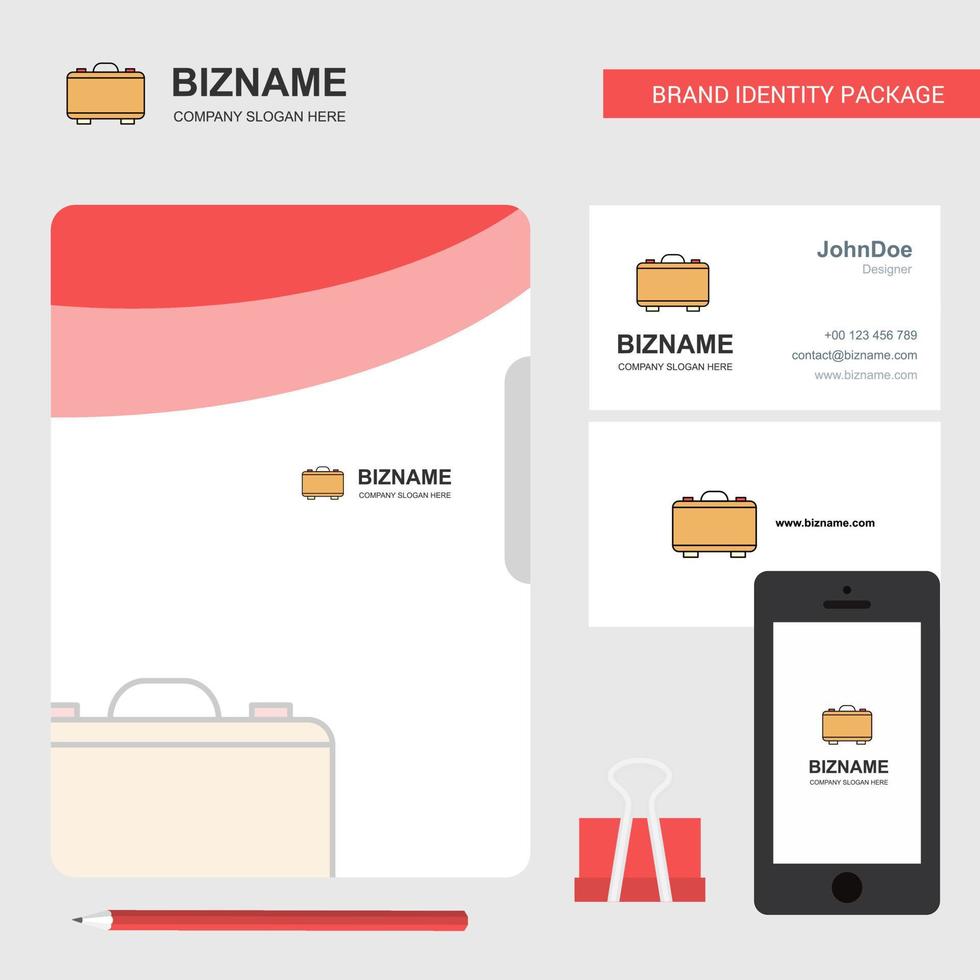 porte-documents entreprise logo fichier couverture carte de visite et application mobile conception illustration vectorielle vecteur