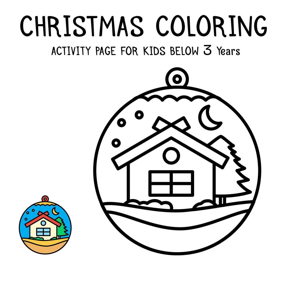 Livre d'activités de coloriage de Noël pour les enfants de moins de 3 ans vecteur