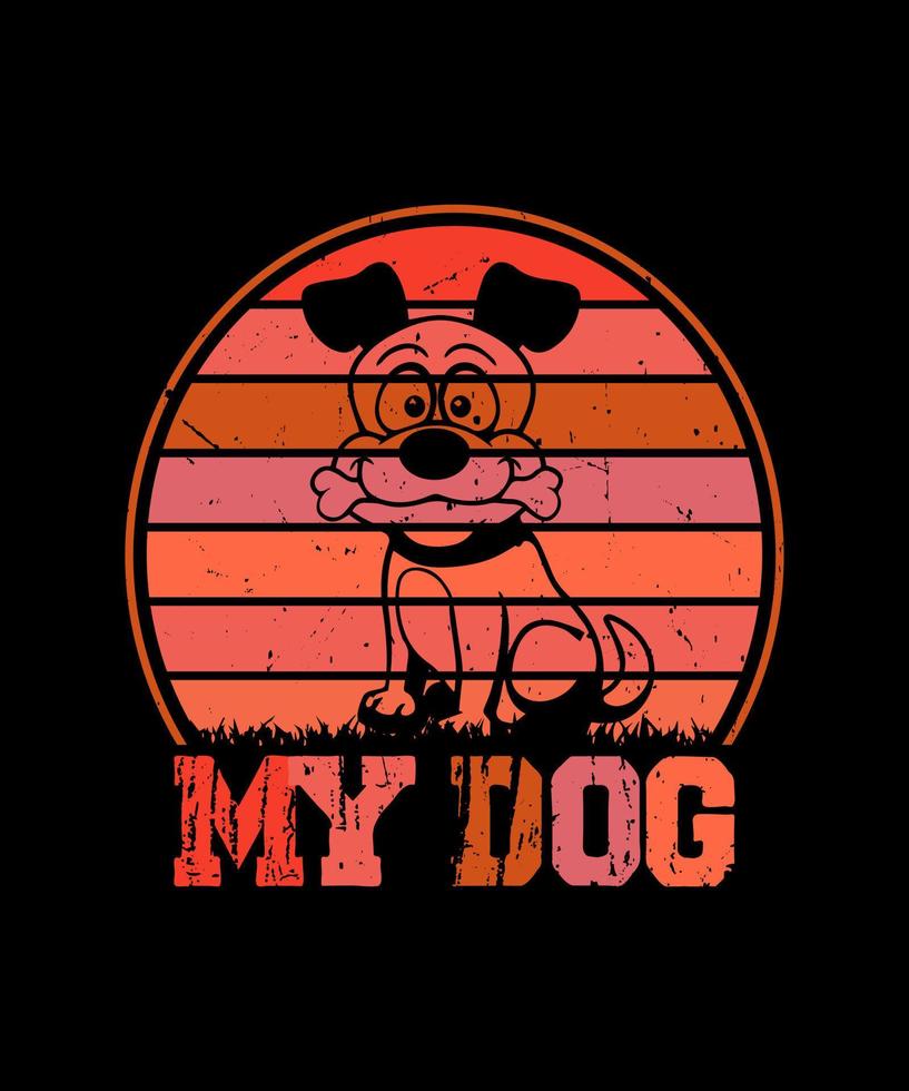 conception de t-shirt de vecteur de mon chien