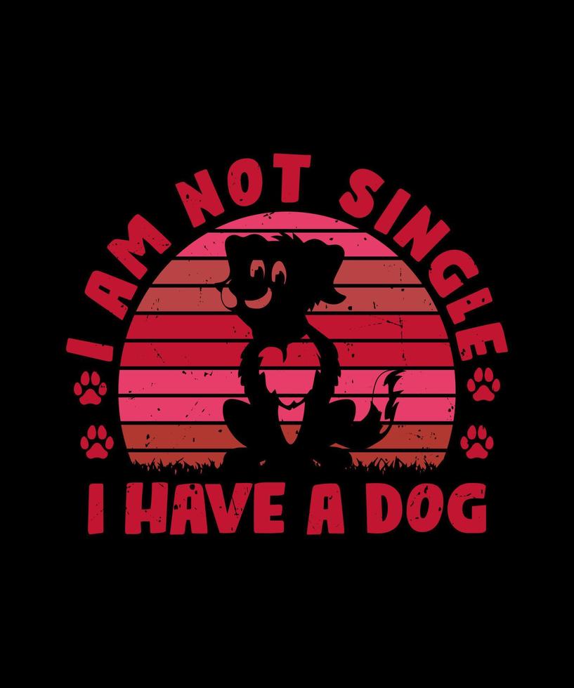 je ne suis pas célibataire j'ai un design de t-shirt pour chien vecteur
