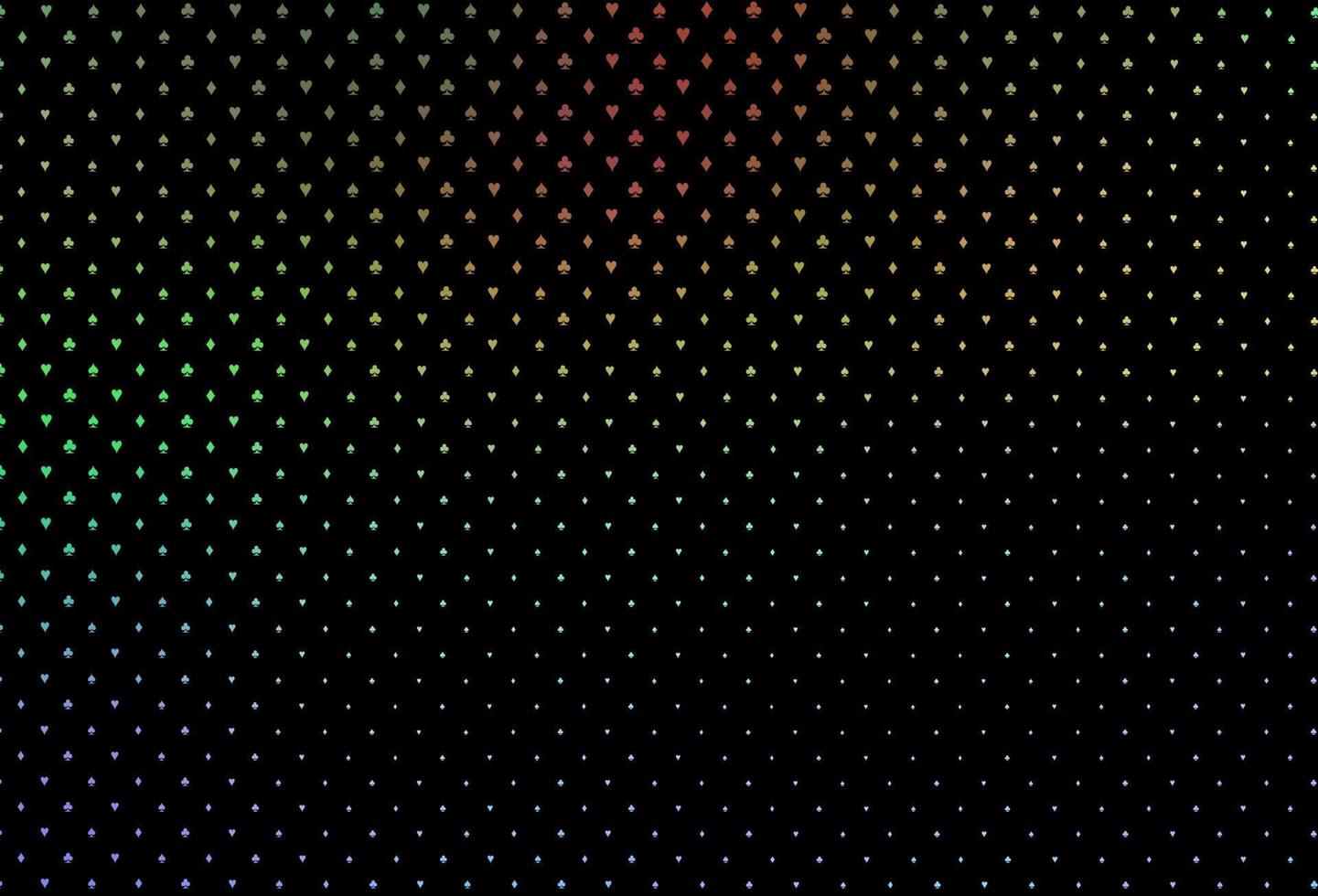 multicolore foncé, motif vectoriel arc-en-ciel avec symbole de cartes.