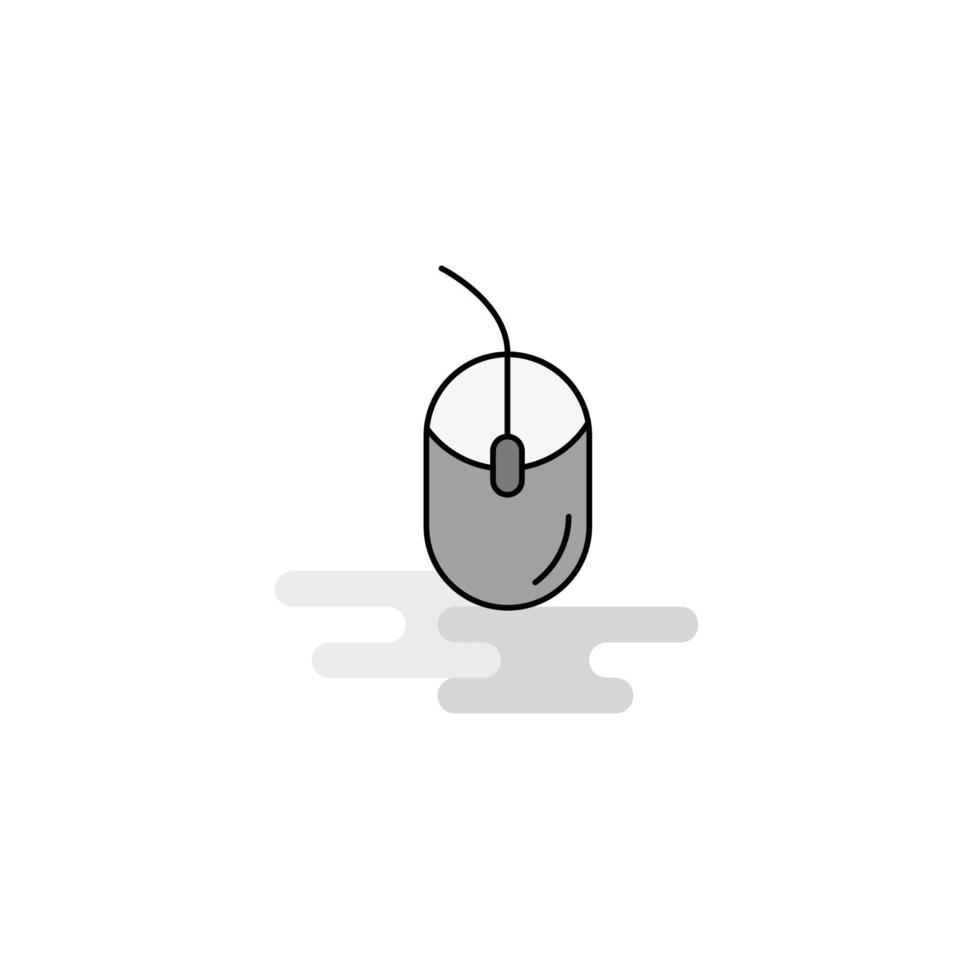 souris web icône ligne plate remplie icône grise vecteur