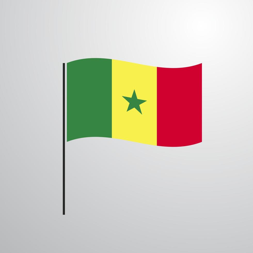 Sénégal agitant le drapeau vecteur