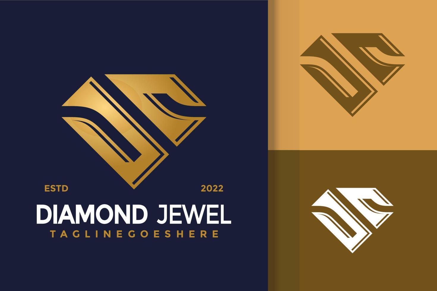 création de logo lettre j et c diamant, vecteur de logos d'identité de marque, logo moderne, modèle d'illustration vectorielle de dessins de logo