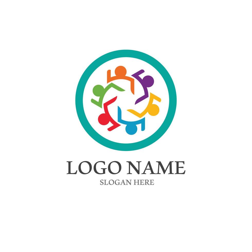 création de logo de groupe d'icônes communautaires vecteur