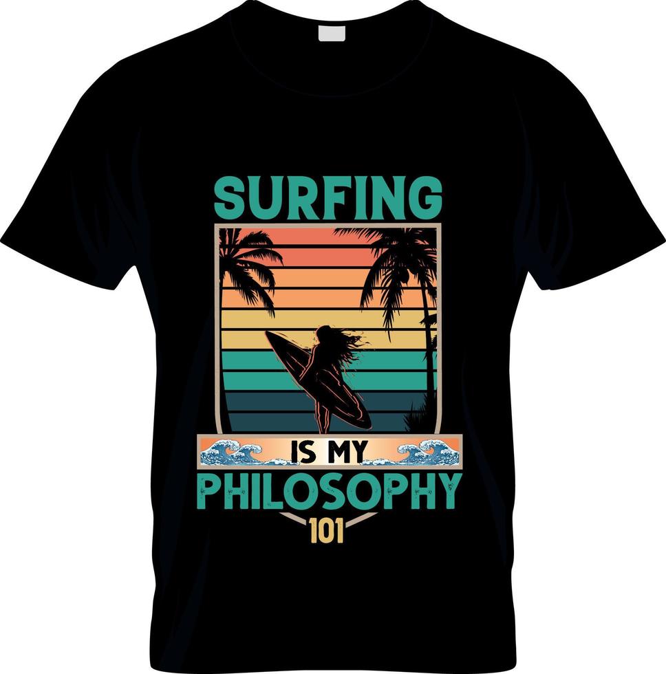 conception de t-shirt de surf, slogan de t-shirt de surf et conception de vêtements, typographie de surf, vecteur de surf, illustration de surf