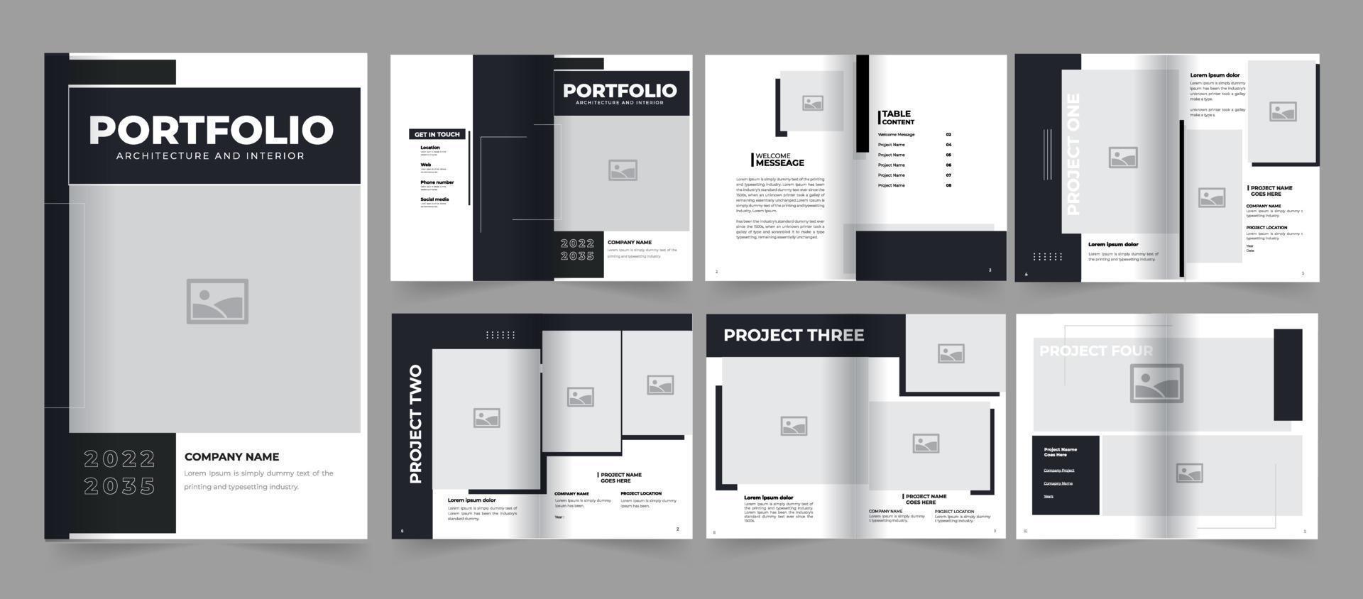 portfolio d'architecture et d'intérieur modèle de portfolio d'architecture professionnelle vecteur