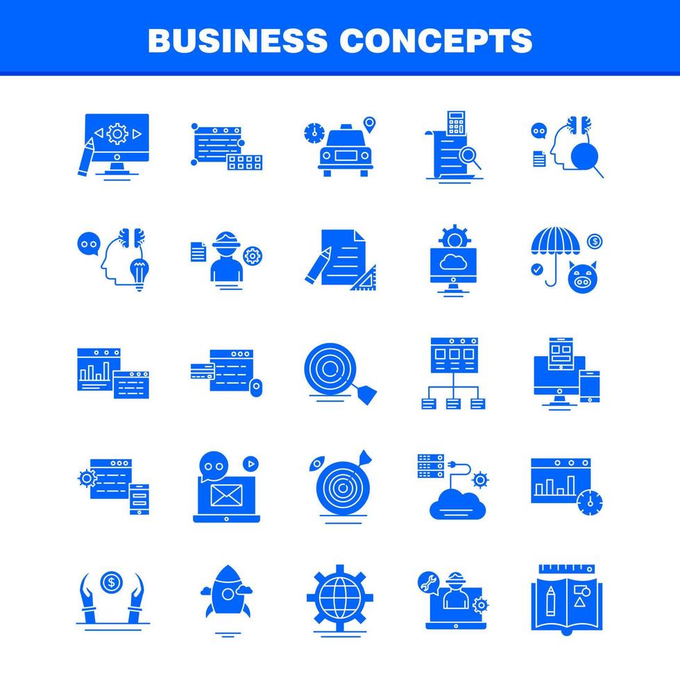 concepts d'entreprise icônes de glyphes solides définies pour l'infographie le kit uxui mobile et la conception d'impression incluent le fichier de document texte média chaise mobilier de bureau collection assise logo infographique moderne vecteur