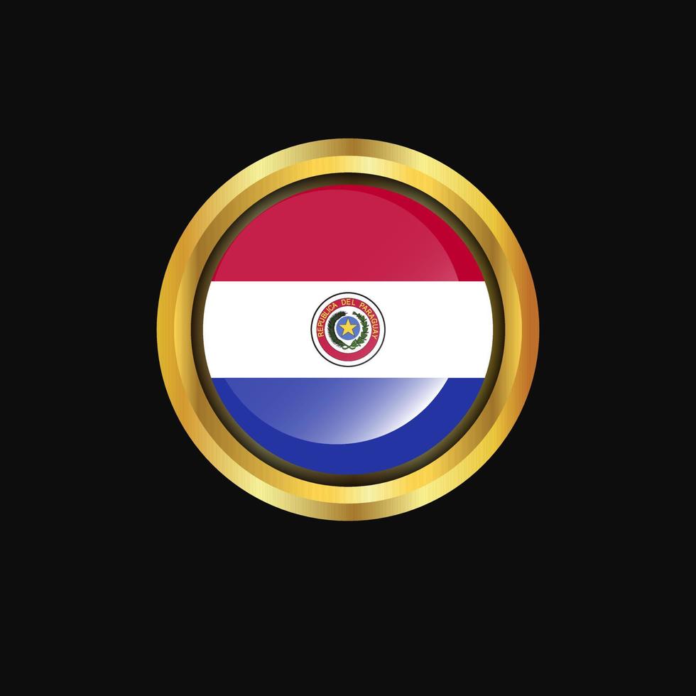 drapeau paraguay bouton doré vecteur