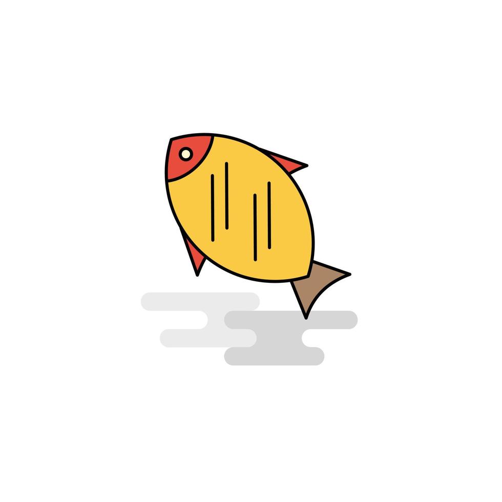 vecteur d'icône de poisson plat