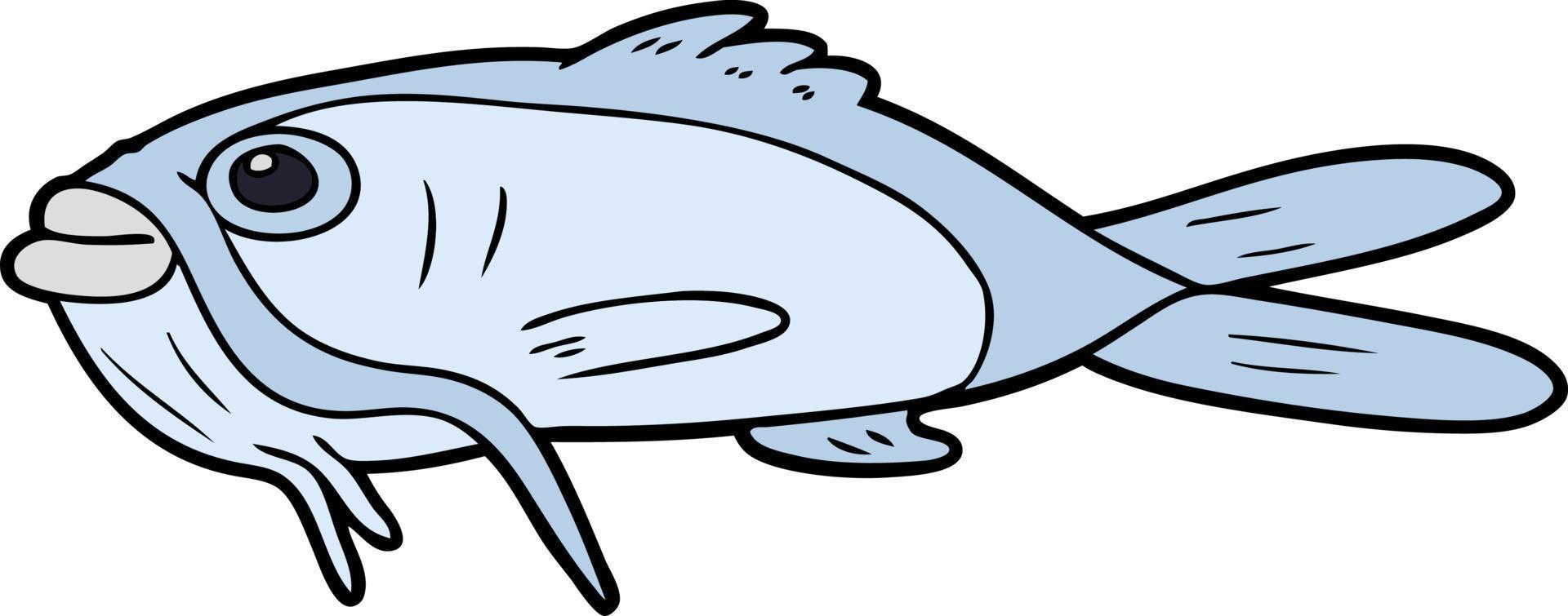 poisson-chat isolé de dessin animé vecteur