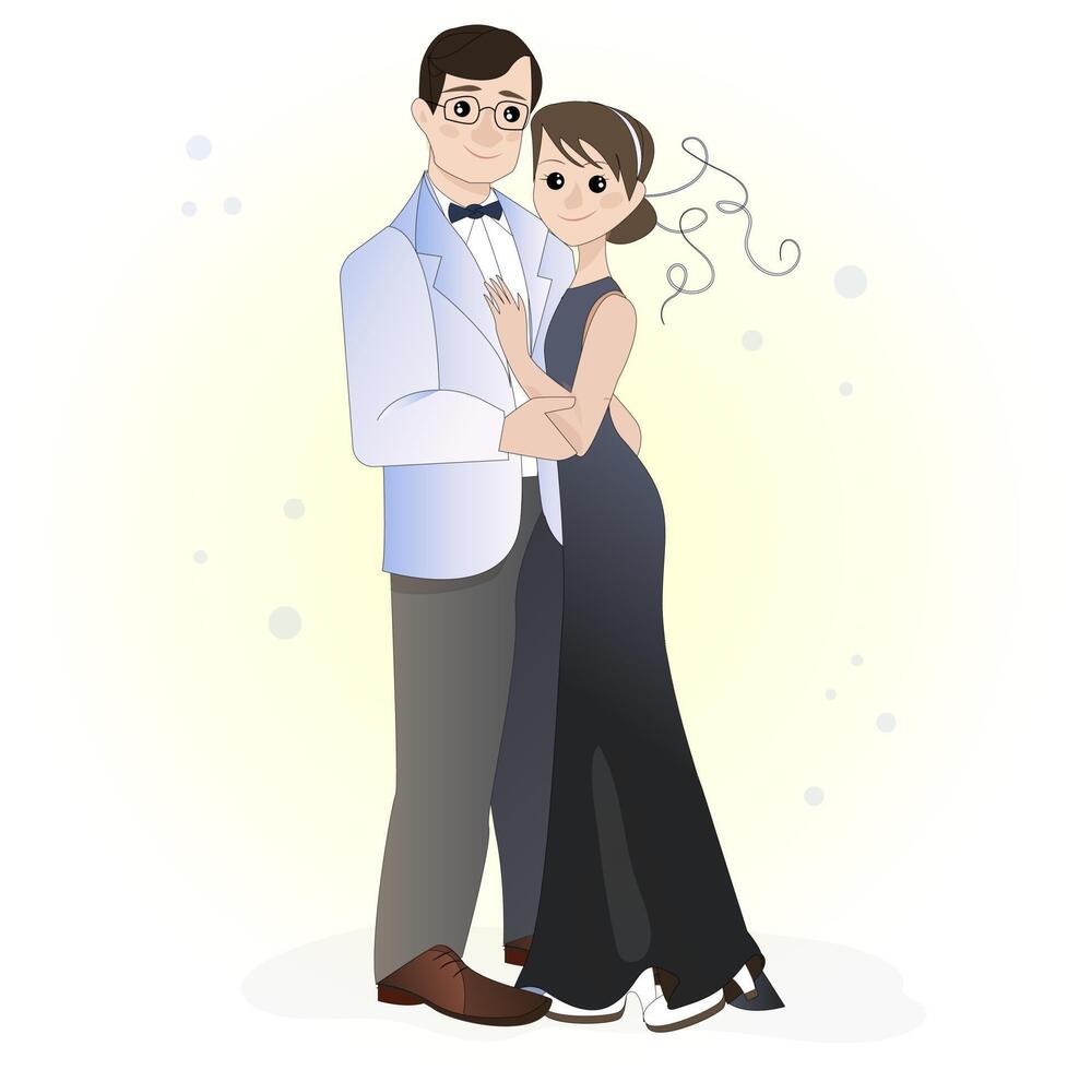 deux amants. illustration romantique dans le style de mariage vecteur