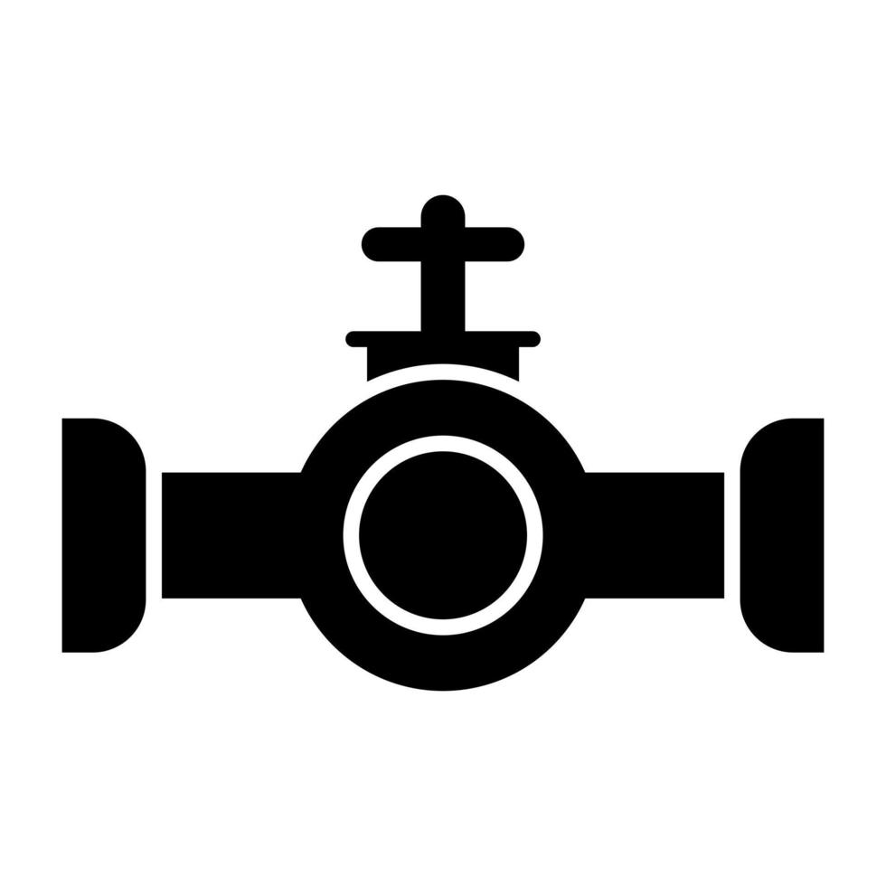 icône de conception de glyphe de valve de tuyau en plastique vecteur