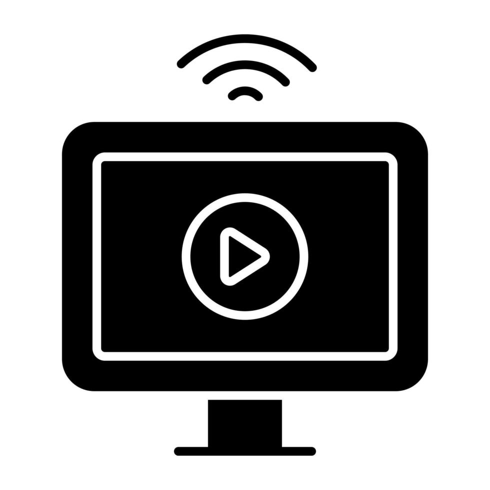 icône du design tendance de la vidéo en ligne vecteur