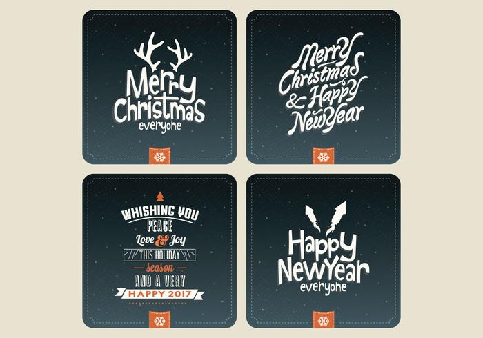 Night Sky Holiday Card Collection Vector