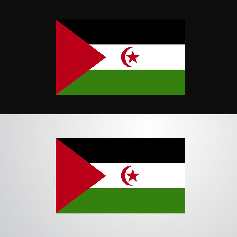 conception de bannière de drapeau du sahara occidental vecteur