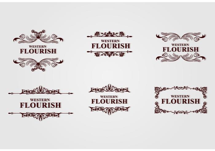 Brown Western Flourish vecteur