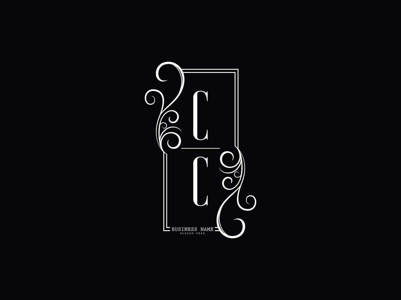 logo de luxe lettre cc, conception d'icône de logo cc cc premium vecteur