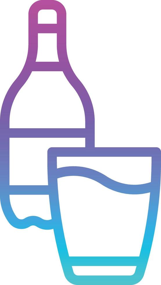 boisson en verre de bouteille d'eau potable - icône de gradient vecteur