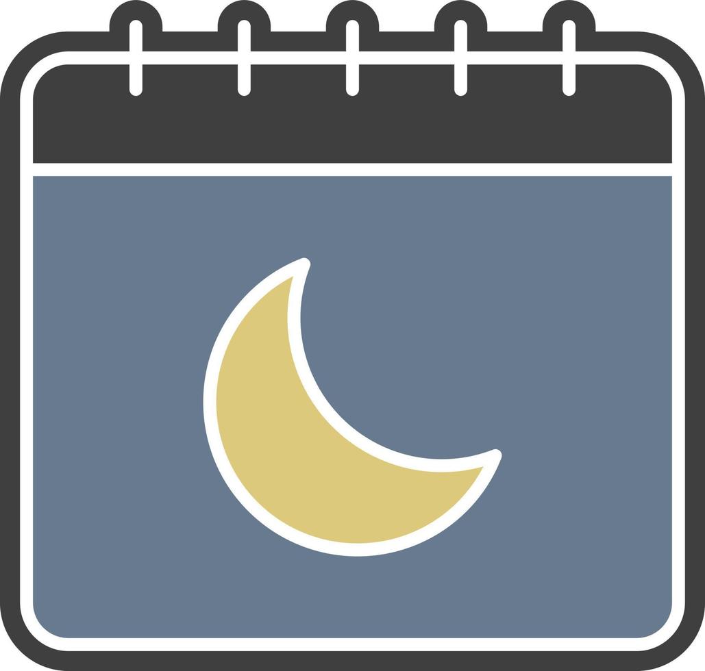 calendrier, icône de couleur de lune vecteur