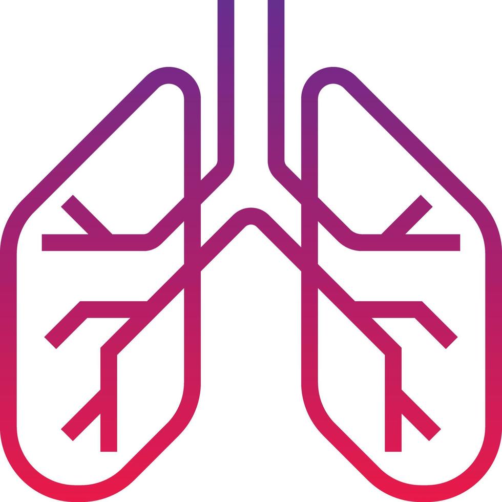 soins de santé des organes pulmonaires médicaux - icône de gradient vecteur