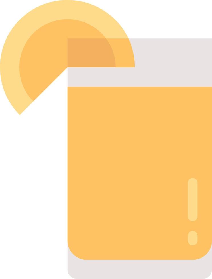 jus d'orange verre boisson - icône plate vecteur