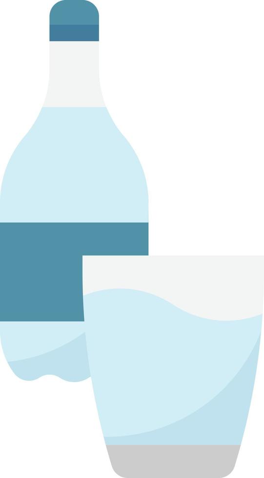 boisson en verre de bouteille d'eau potable - icône plate vecteur