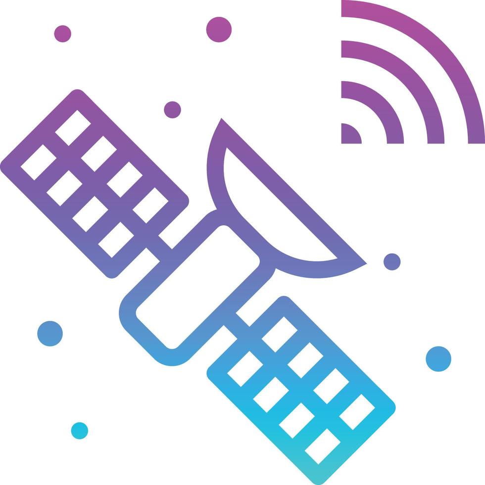 technologie de communication spatiale par satellite - icône de gradient vecteur