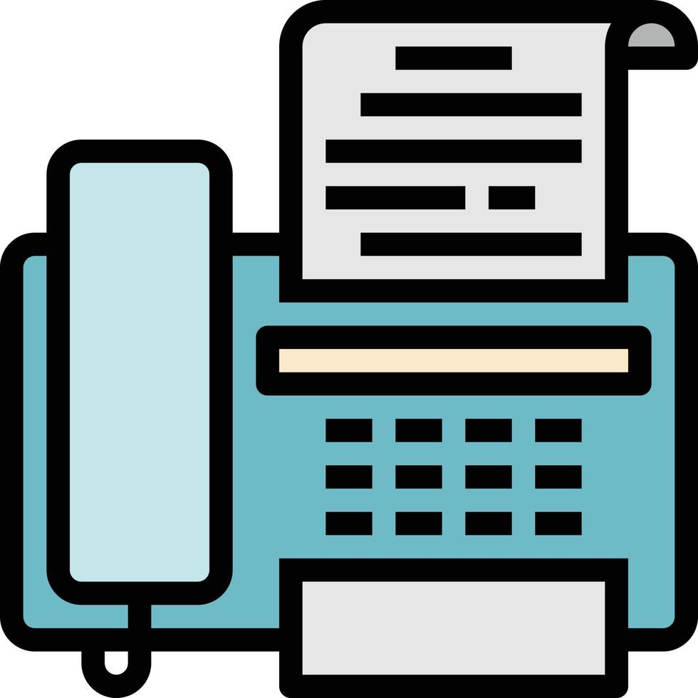 communication de message téléphonique fax - icône de contour rempli vecteur
