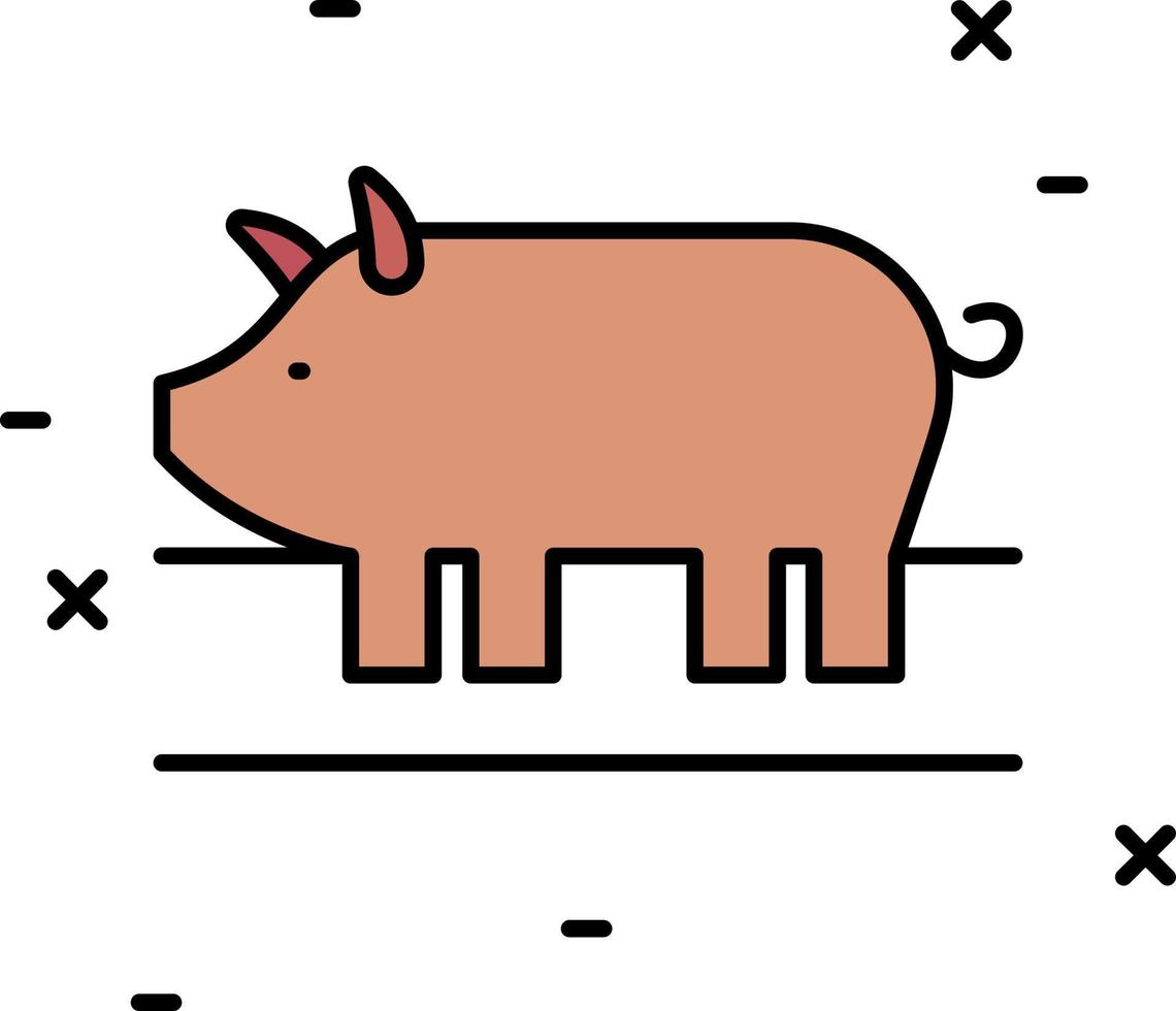icône de couleur de cochon vecteur