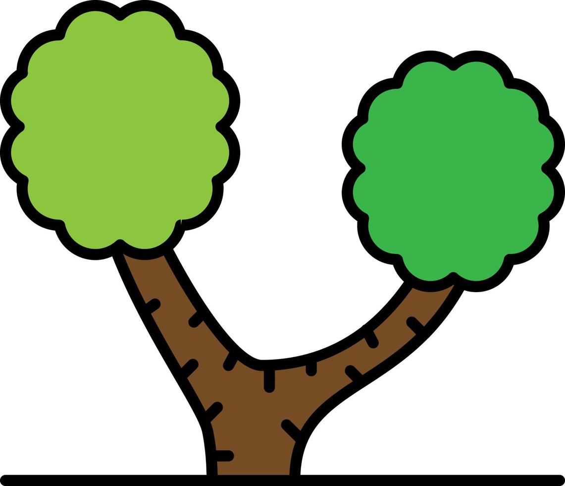 arbre, icône de couleur bouleau vecteur