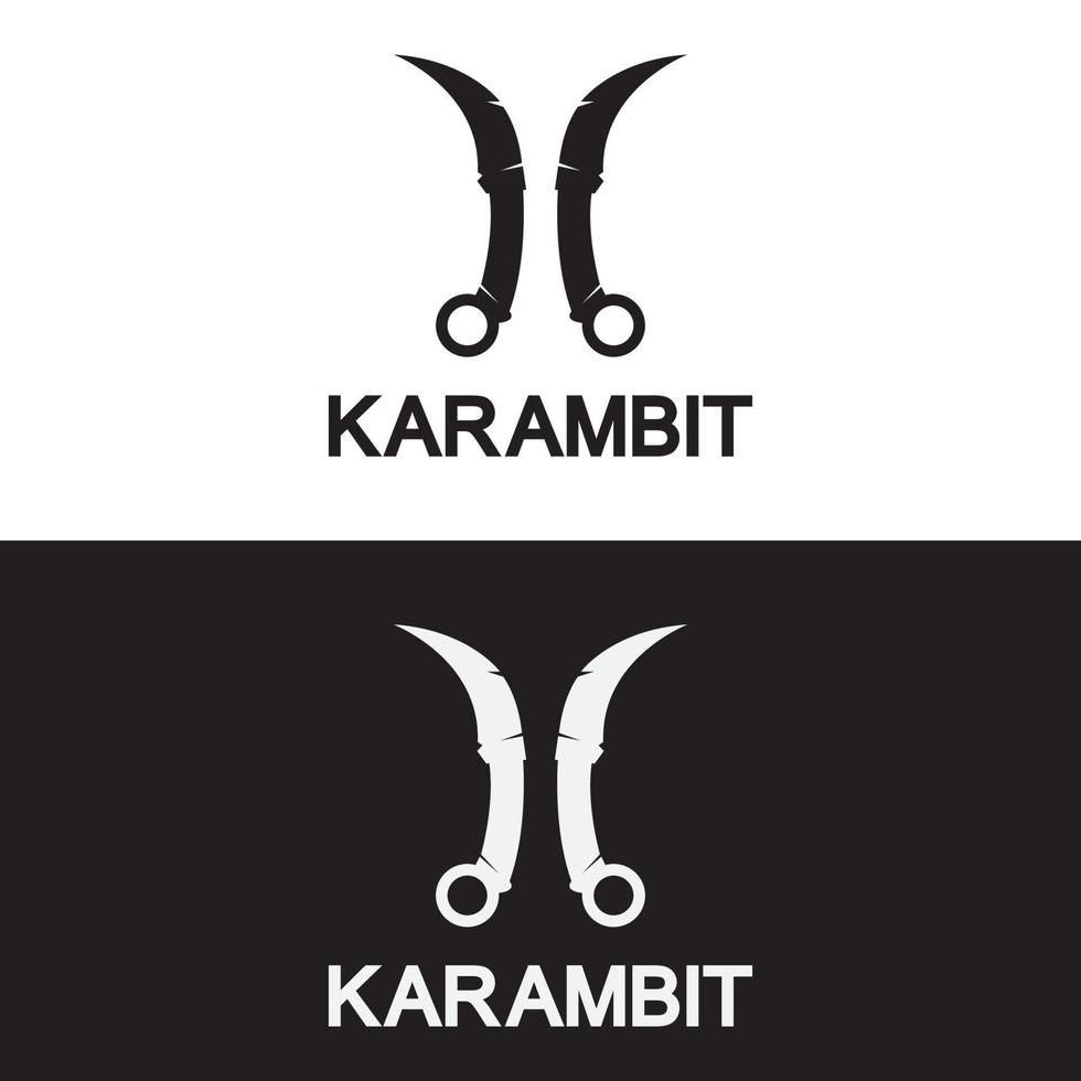 modèle de vecteur de conception de logo d'icône de couteau karambit