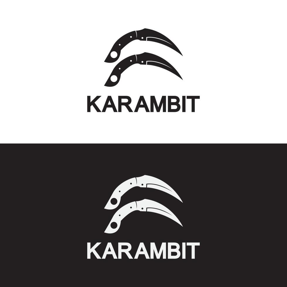 modèle de vecteur de conception de logo d'icône de couteau karambit