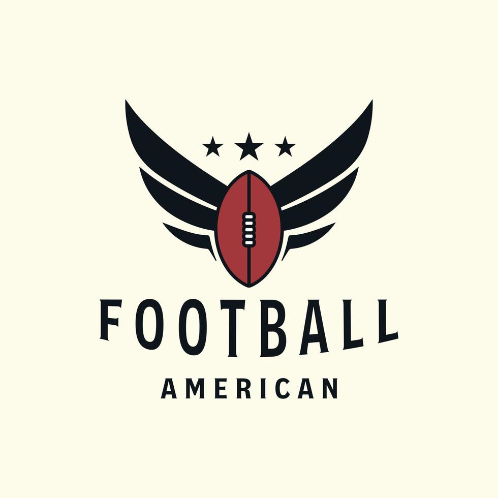 logo de style vintage de football américain vectoriel avec conception d'illustration de modèle de balançoire