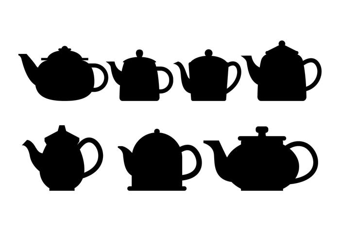 Teapot Silhouette Vector Set
