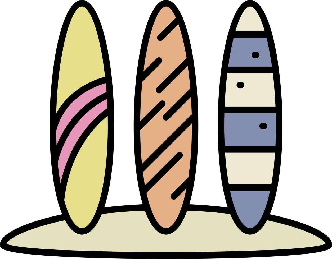 icône de couleur de planches de surf vecteur
