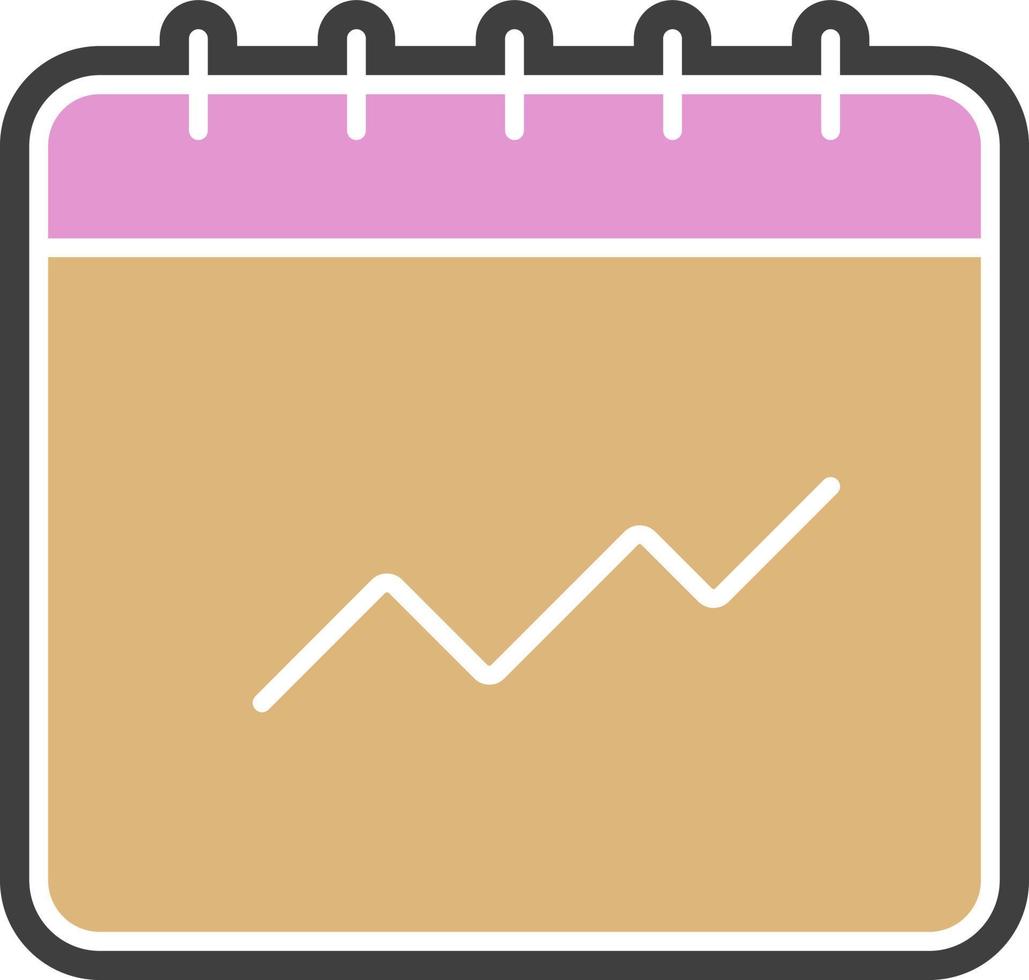 calendrier, icône de couleur analytique vecteur