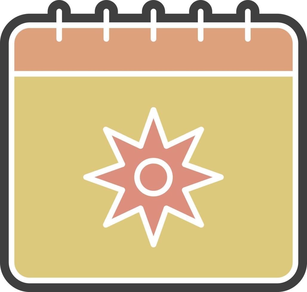 calendrier, icône de couleur soleil vecteur